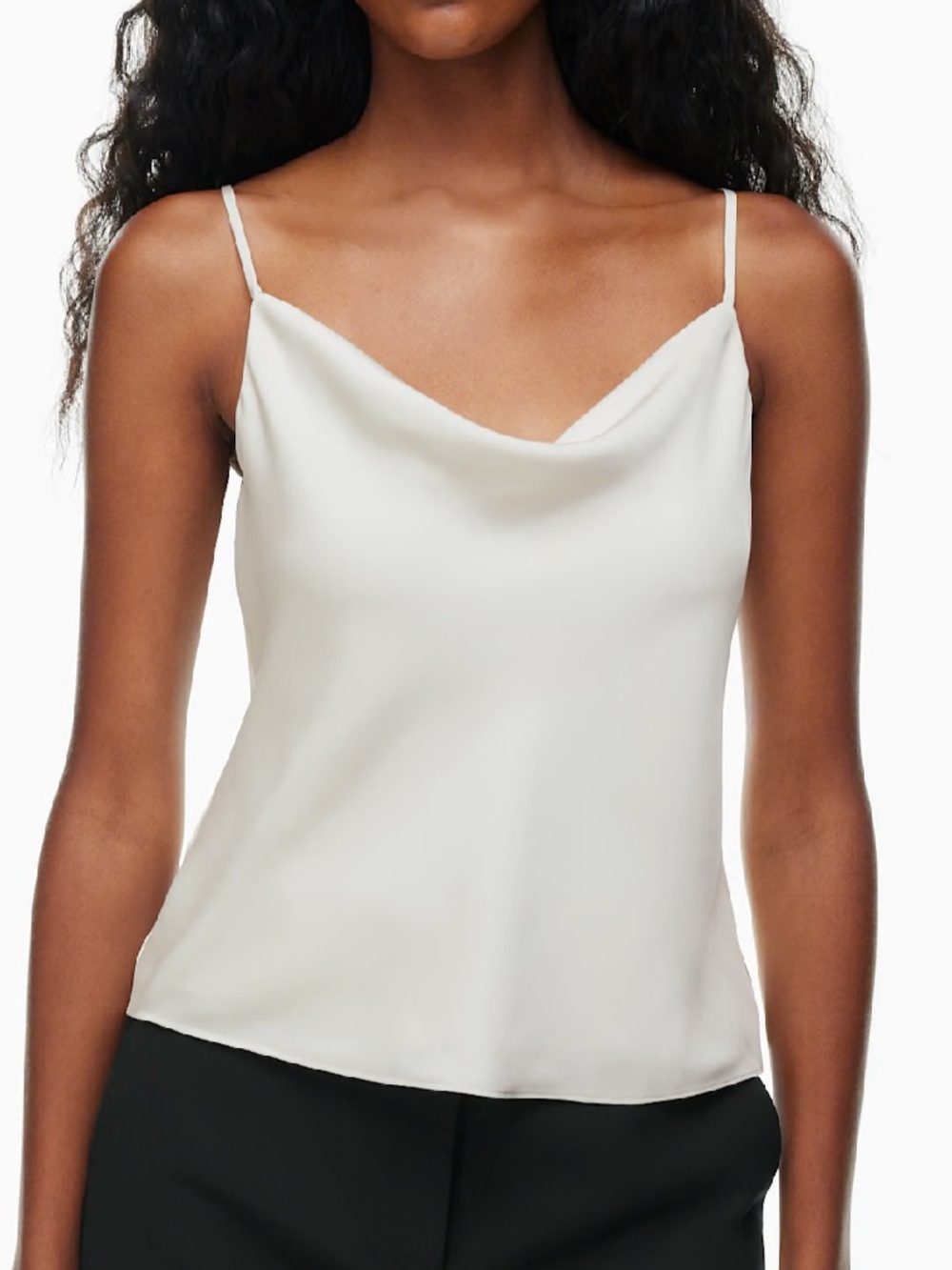 NWT Babaton Satin Cowlneck Camisole in Matte Pearl